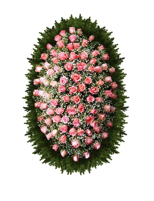 Венок из живых цветов 15