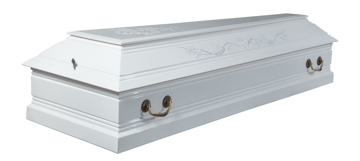 Гроб "Лоза" 4 гранный Белый