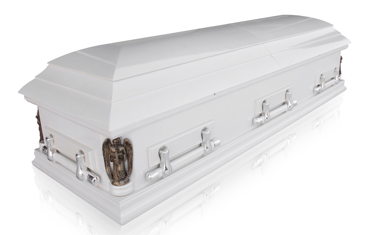 Гроб двухкрышечный "Чикаго" белый