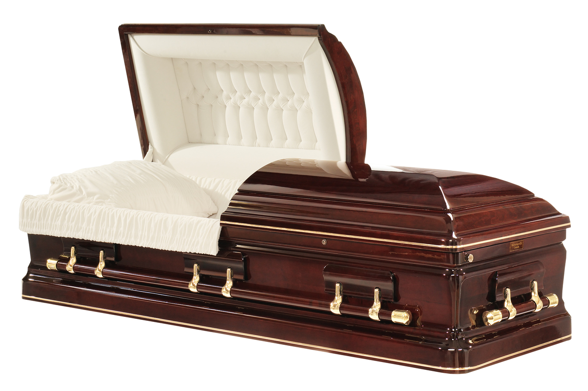 Гроб Элитный "Канадский Бордо" двухкрышечный