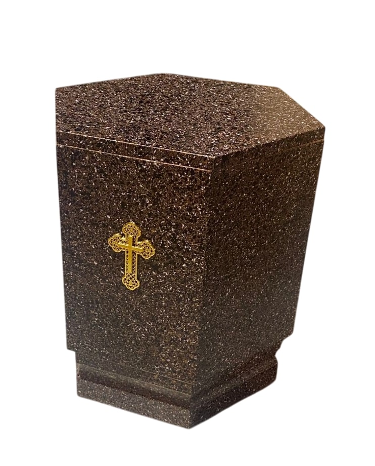 Урна для праха из древесины "Под камень" с крестом/без креста