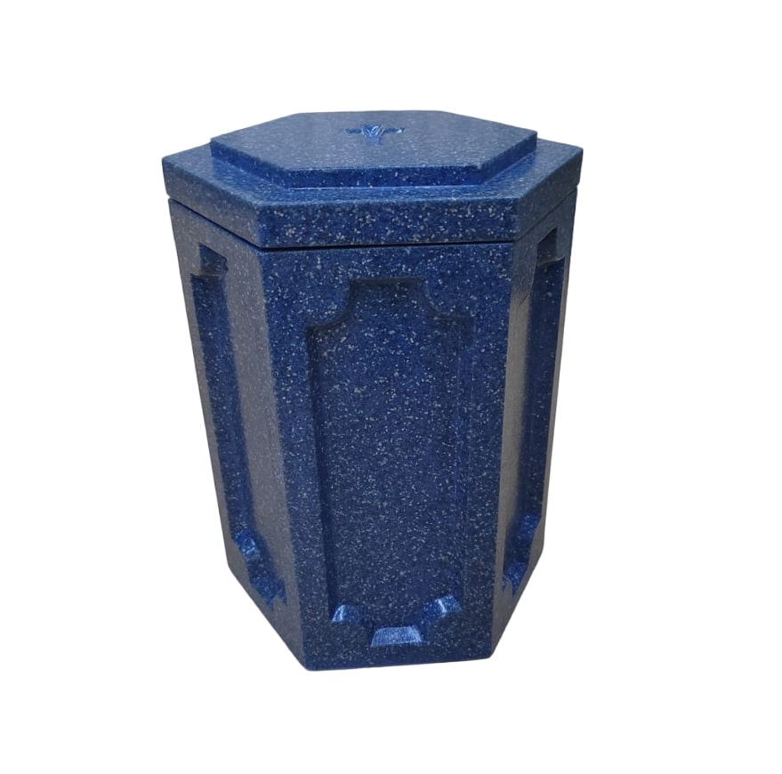 Урна для праха Призма синяя (24 см)