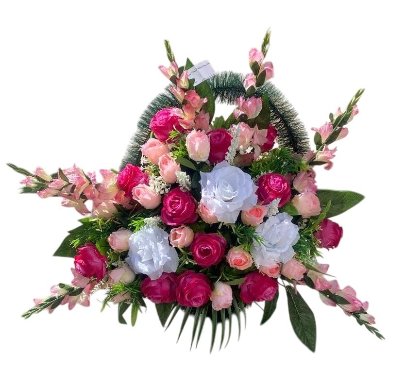 Корзина "Ладья" малая элит розово-белая