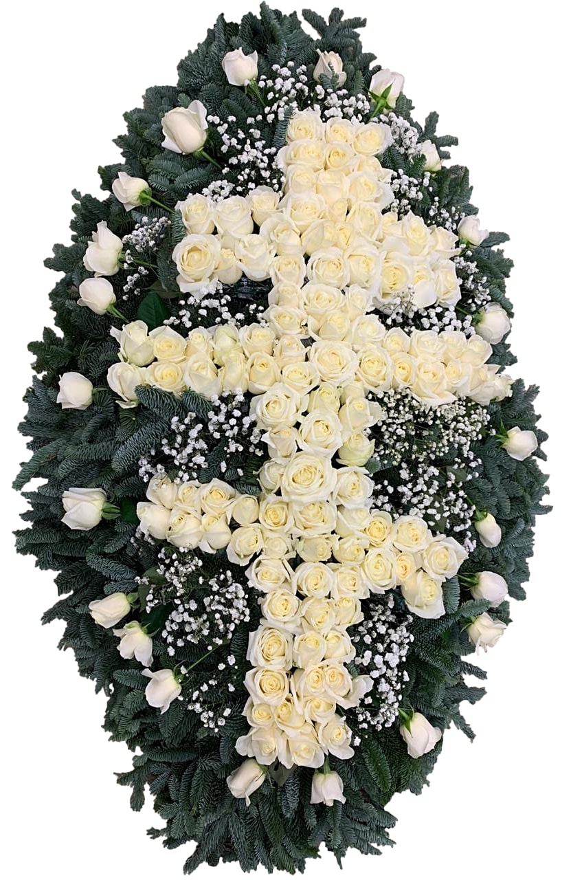 Венок из живых цветов 6