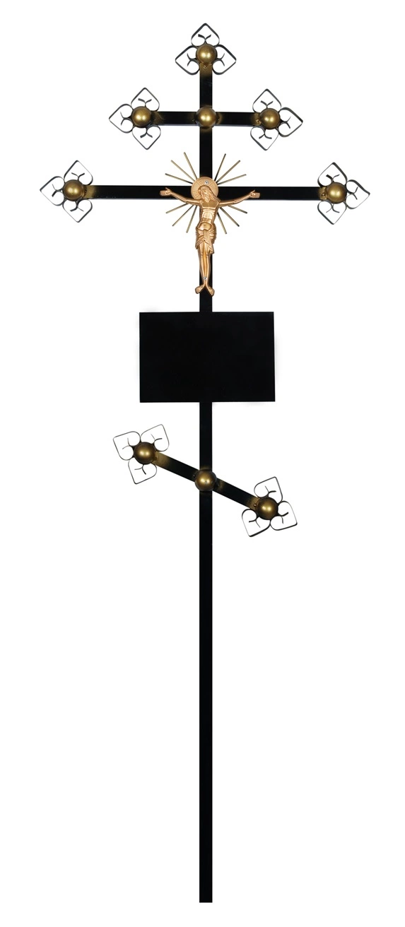 Крест на могилу металлический "Золото"