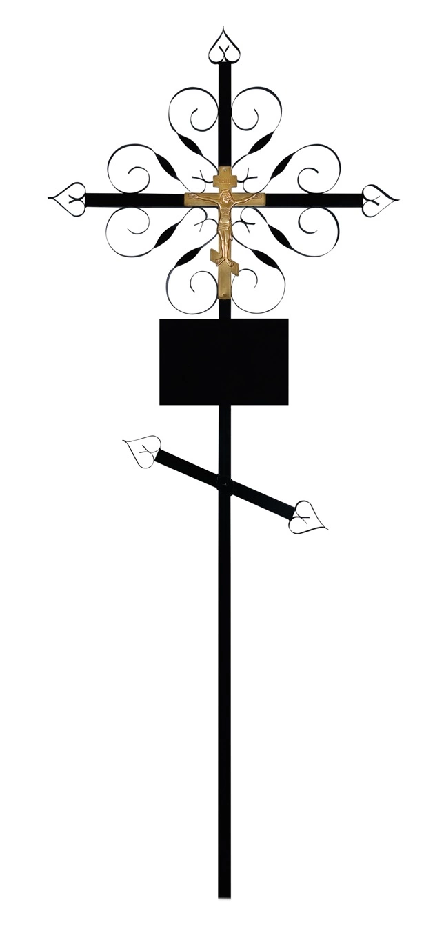 Крест на могилу металлический "Завиток"