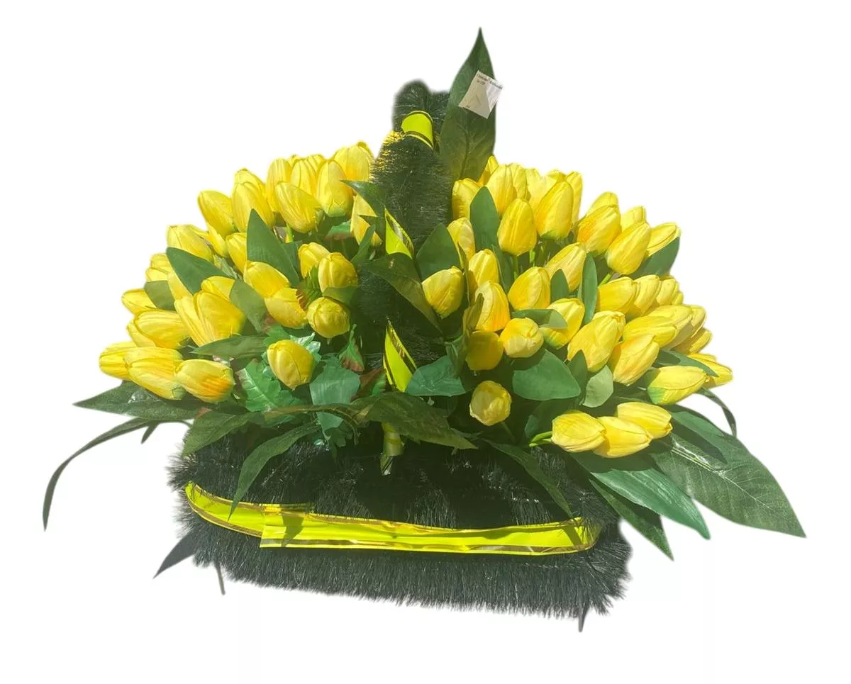 Корзина "Пасхальная" элит тюльпаны жёлтые