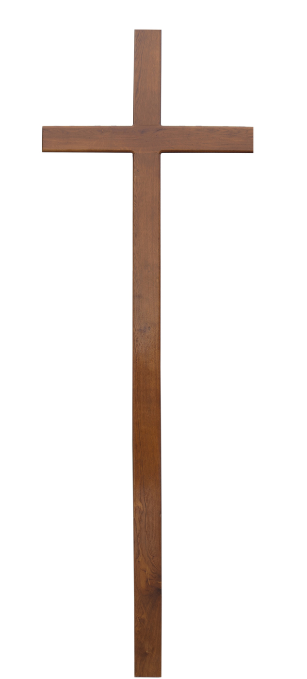 Крест на могилу дубовый "Католический"