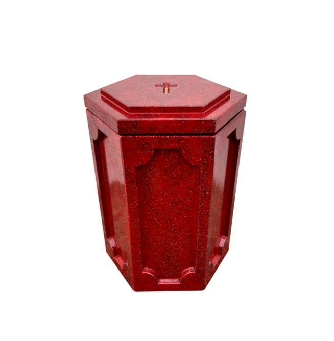 Урна для праха Призма красная (24 см)