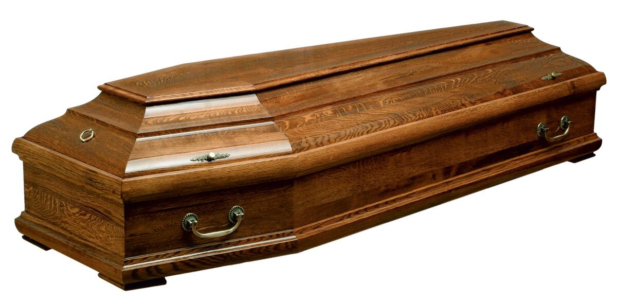 Гроб дубовый "Ромео" 6 гранный матовый