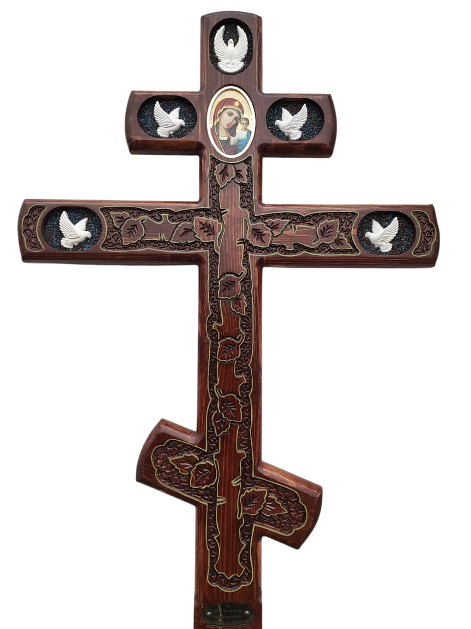 Крест на могилу сосновый "Голуби"