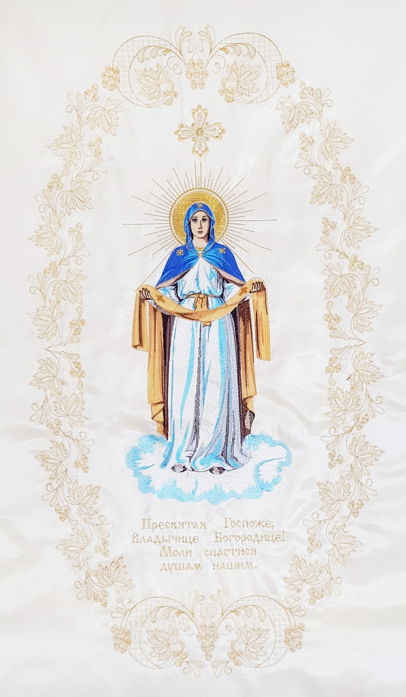 Набор для погребения "Парча" Икона Покров Пресвятой Богородицы (Ростовая)