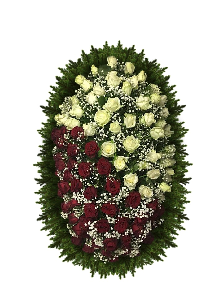 Венок из живых цветов 16