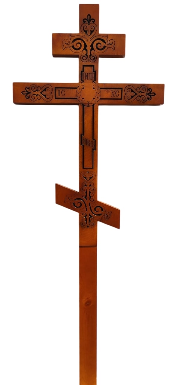 Крест на могилу сосновый "Дерево жизни"