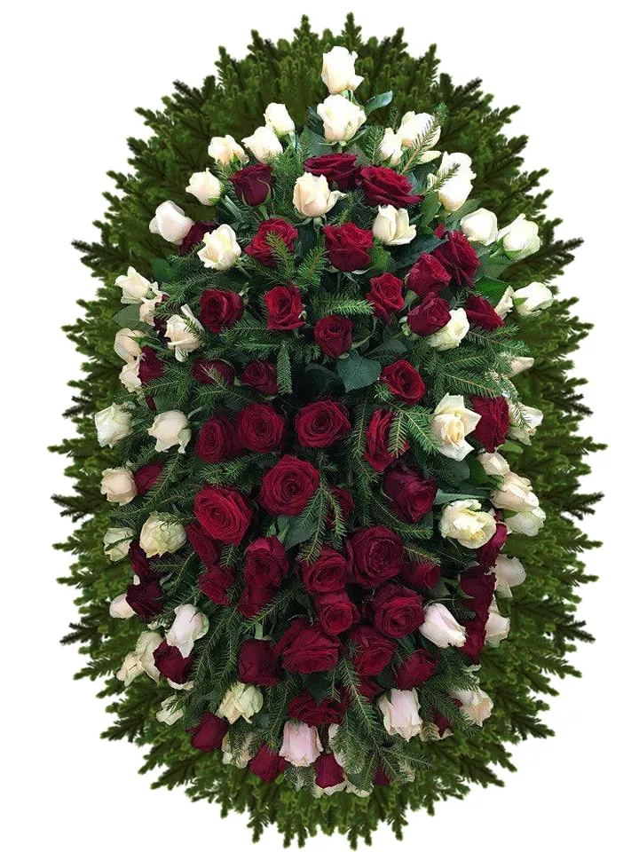 Венок из живых цветов 7