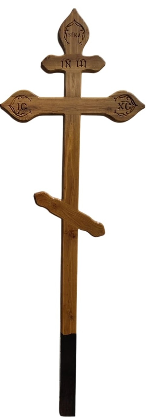 Крест на могилу дубовый "Фигурный"