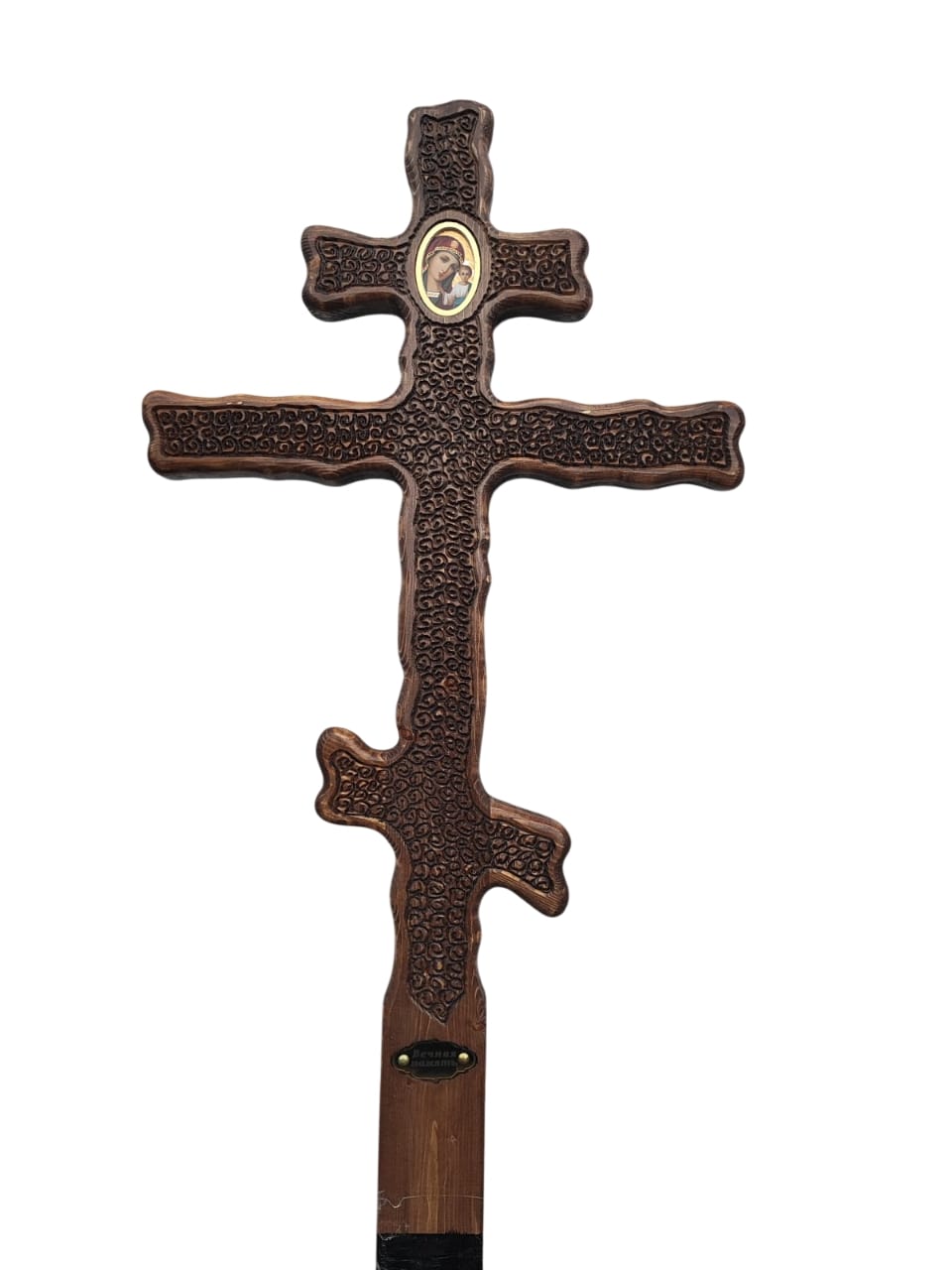 Крест на могилу сосновый детский "С листьями"