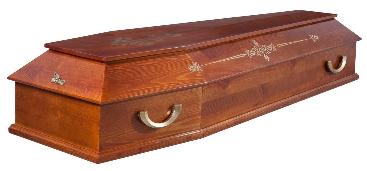 Гроб "Питер" 6 гранный с узором