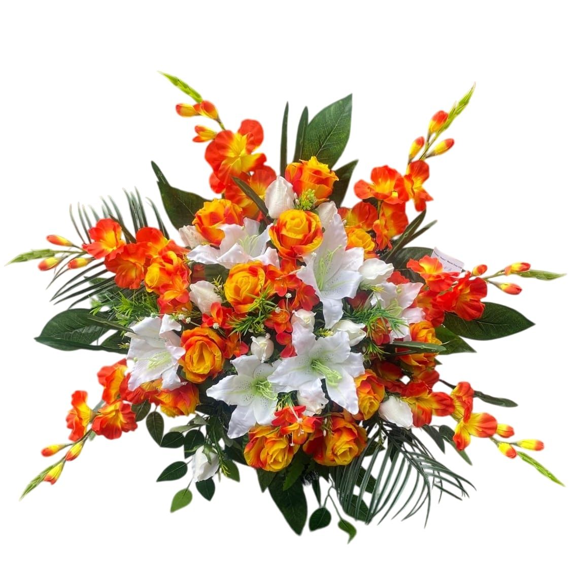 Корзина "Ладья" малая элит оранжево-белая