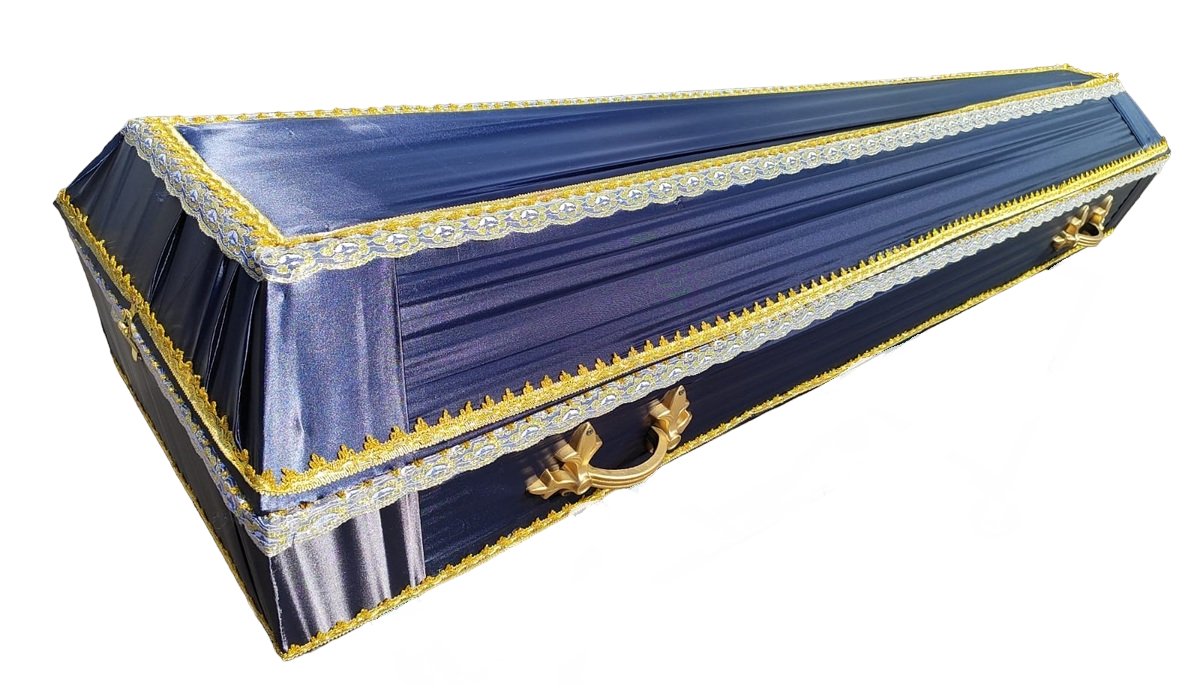 Гроб обитый тканью "Траур" атлас №1