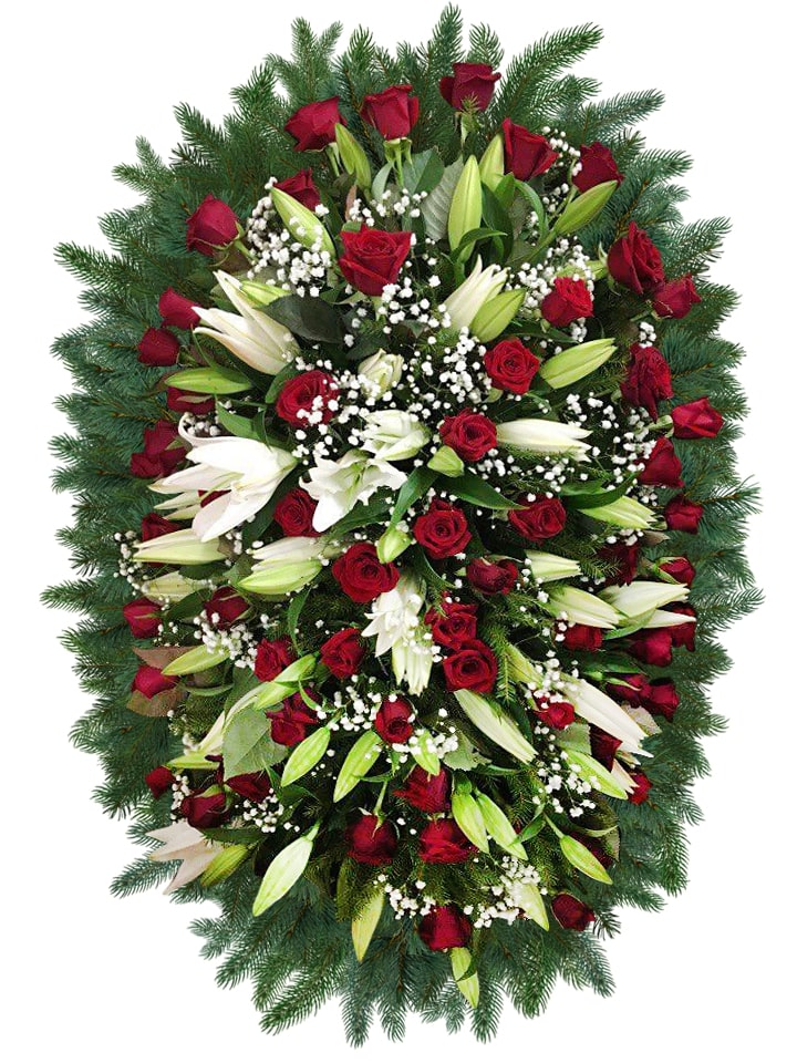 Венок из живых цветов 8