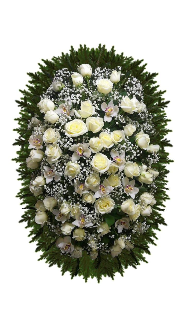 Венок из живых цветов 3