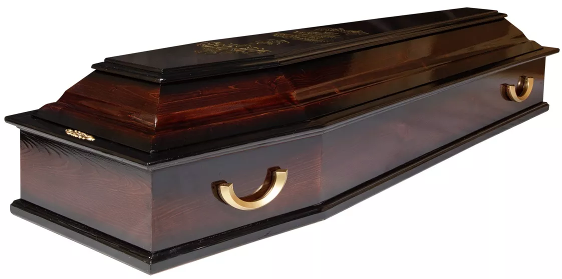 Гроб "Печаль" с символикой 6 гранный