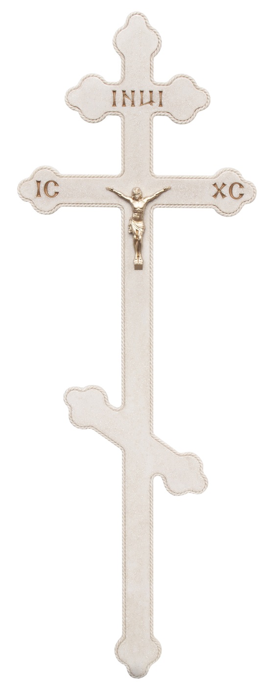 Крест Ажурный белый с Иисусом