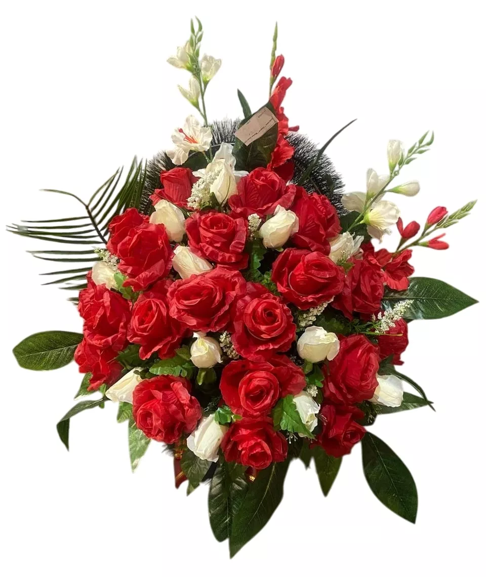 Корзина "Ладья" малая элит красно-белая