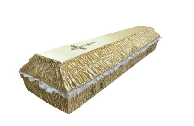 Гроб обитый тканью "Чехол" Атлас