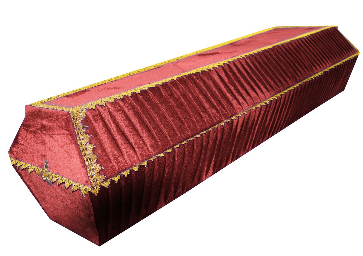 Гроб обитый тканью "Гофре" бархат