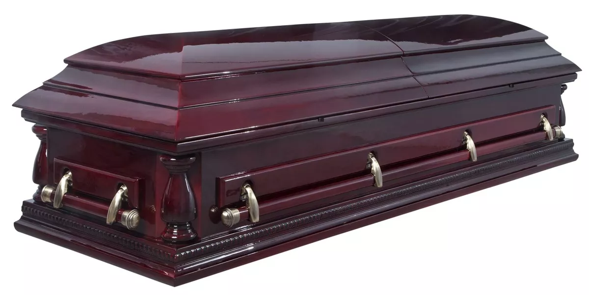 Гроб двухкрышечный "Виктория" с балясинами (уц)