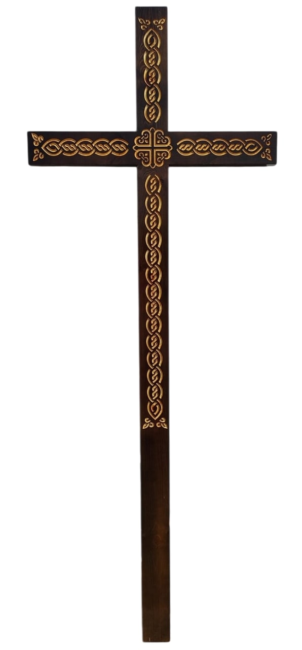 Крест на могилу сосновый "Григорианский"