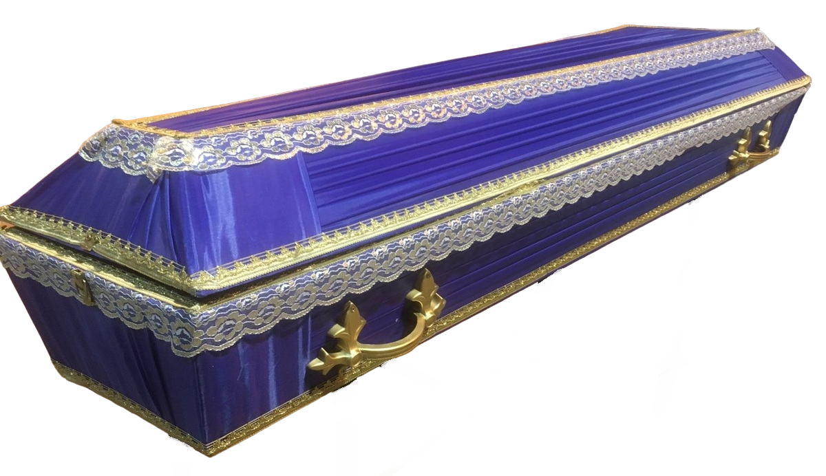 Гроб обитый тканью "Траур" атлас №1