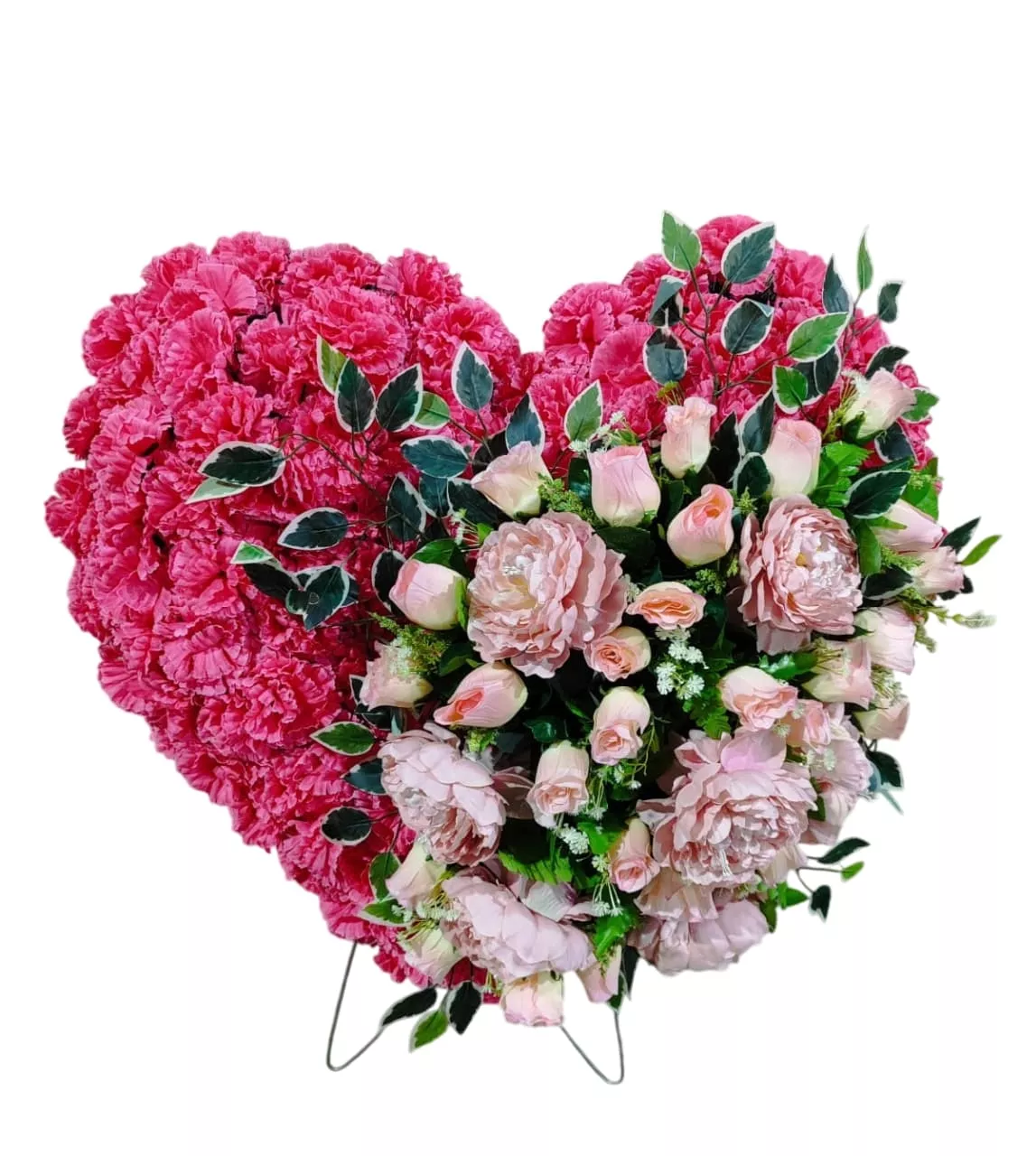 Венок "Сердце" розовое