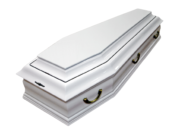 Гроб "Классика" 6 гранный Колода Белый