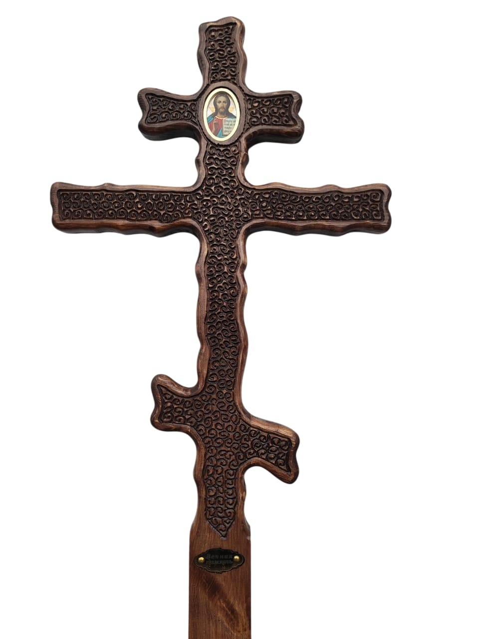 Крест на могилу сосновый детский "С листьями"