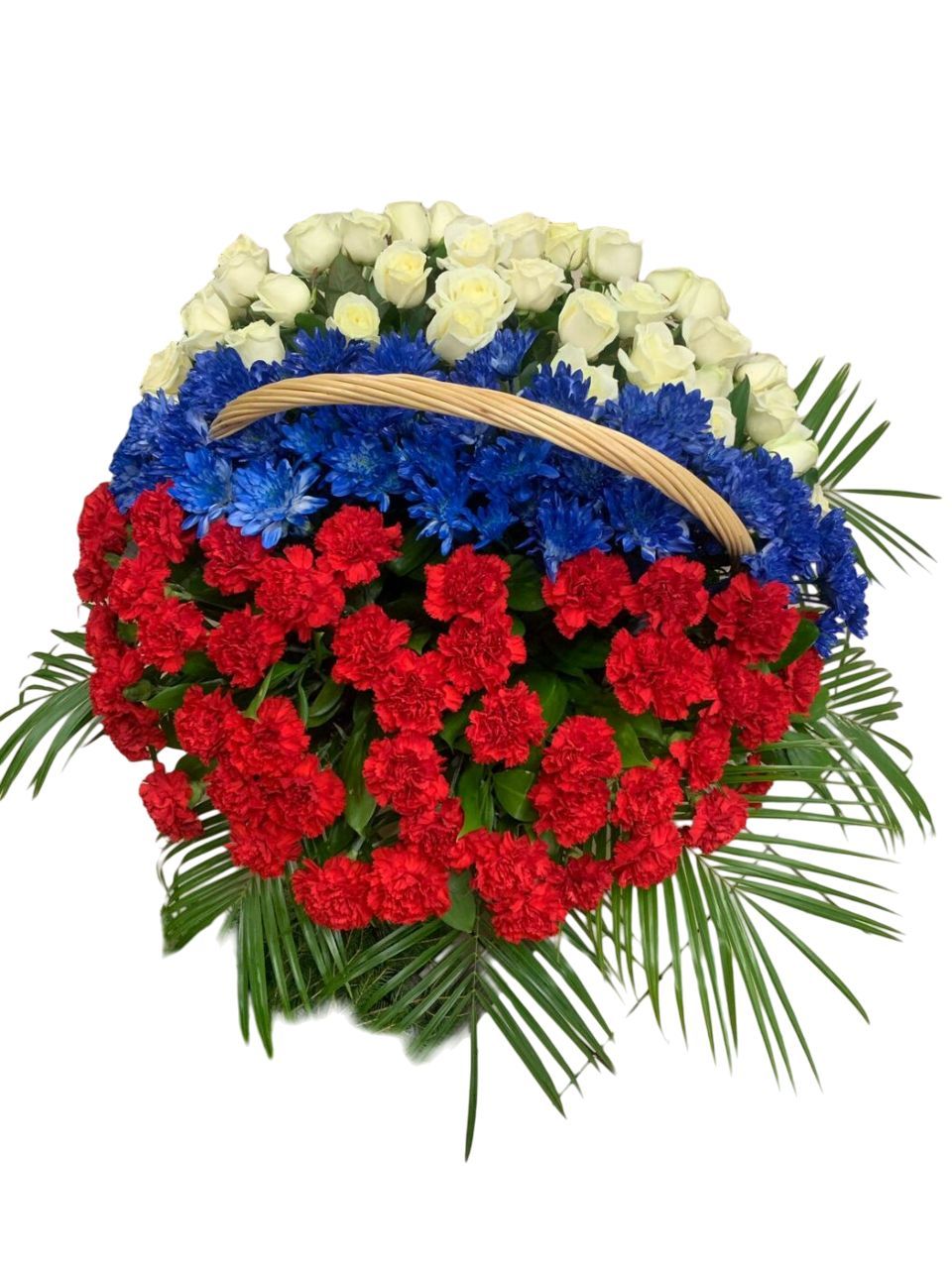 Корзина из живых цветов Триколор (60 см)