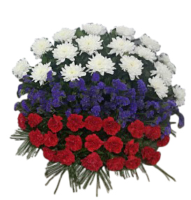 Корзина из живых цветов Триколор (60 см)