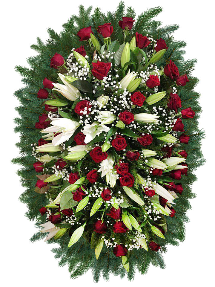 Венок из живых цветов 8